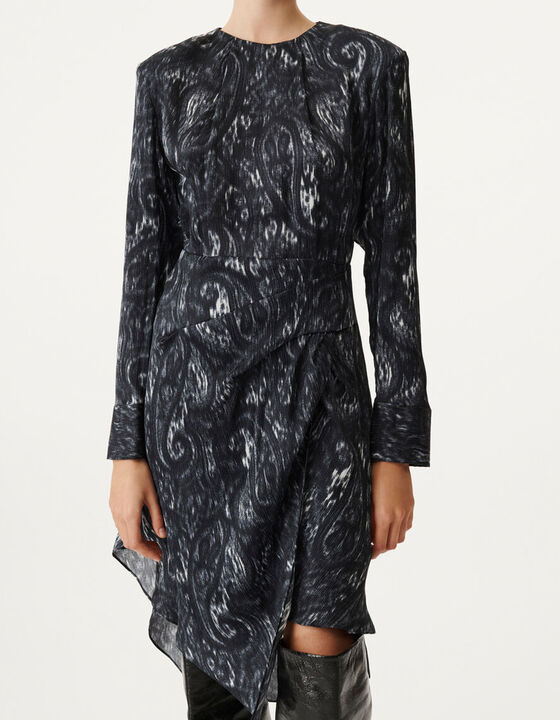 ZIMBER PRINT DRESS WITH SHOULDER PADS